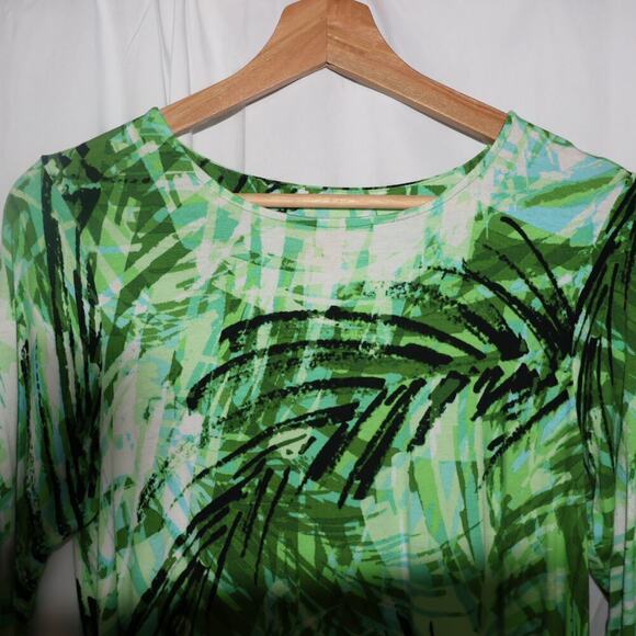 Ruby Road Blouse Women PS Assymetric Hem Green Vines - Picture 4 of 14